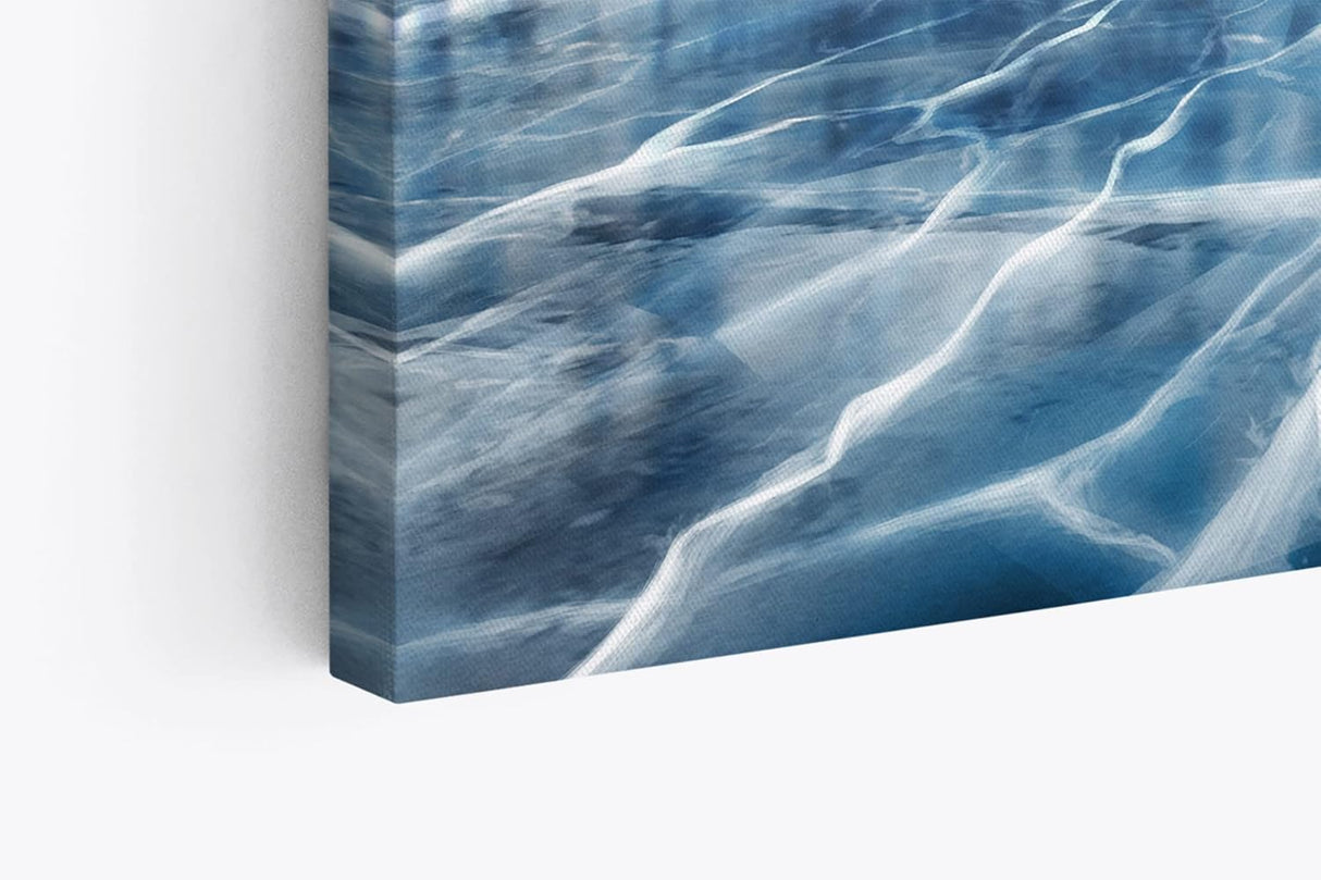 Paul Sinus Wandbild 120x80cm Winter Schnee gefrorener See Tannenwald Eis