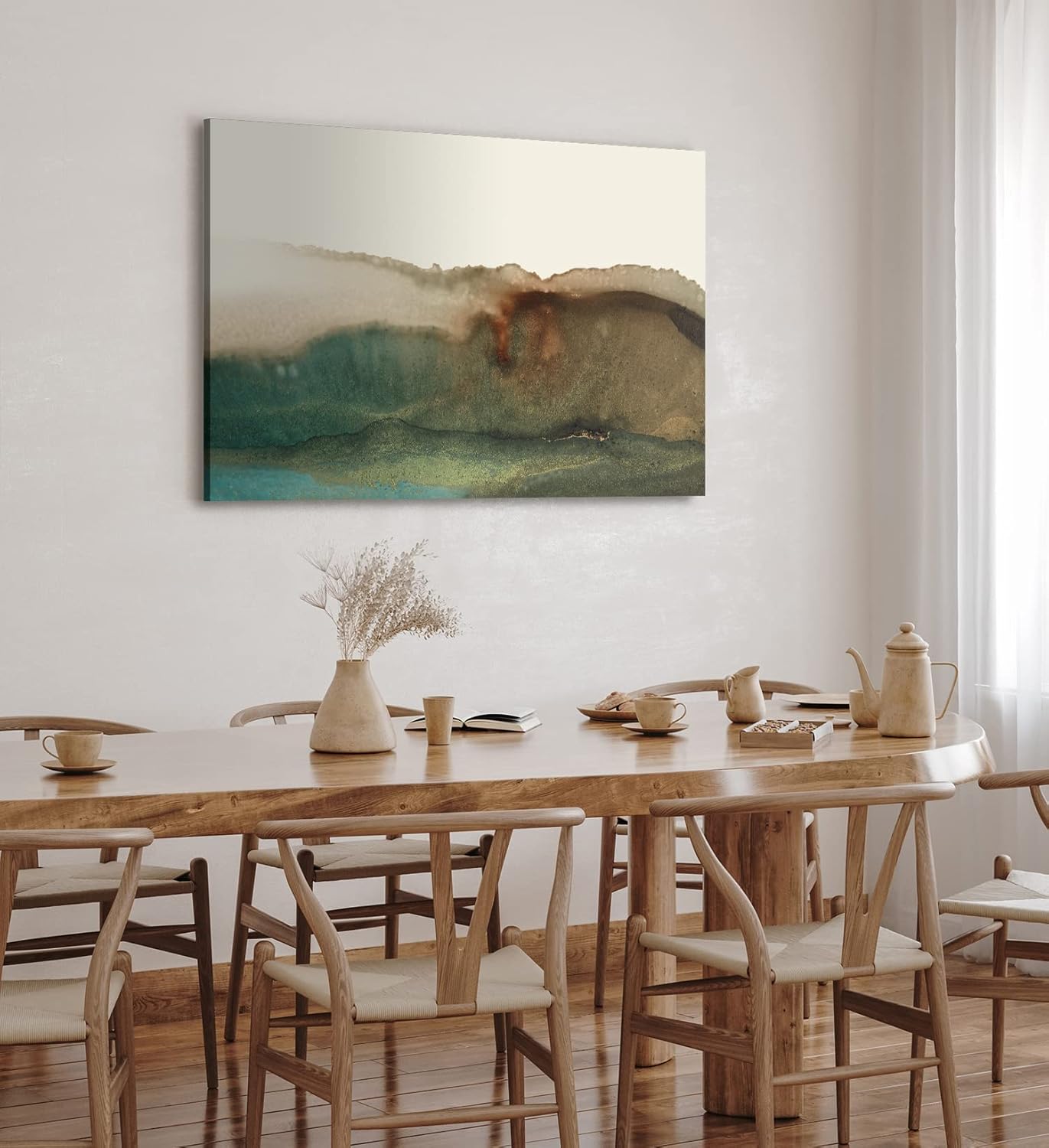 Paul Sinus Wandbild 120x80cm Abstraktes Bild Brauntöne Wasserfarben Kunstvoll