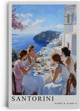 Paul Sinus Leinwandbild 40x60cm Leinwandbild Santorini Griechenland mediterraner Charme weiß-blaue Architektur griechische Insel Sommertraum
