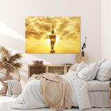 Paul Sinus Wandbild 120x80cm Buddha an Sonnenlicht Sonne Himmel Harmonie Buddhismus