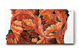 Sinus Art Wandbild 120x80cm Dynamisches Blattmotiv in warmen Rottönen auf dunklem Hintergrund in ornamentaler Form