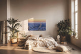 Sinus Art Wandbild 120x80cm Der leuchtende Eiffelturm inmitten der Stadt sorgt für Eleganz und Fernweh im Raum