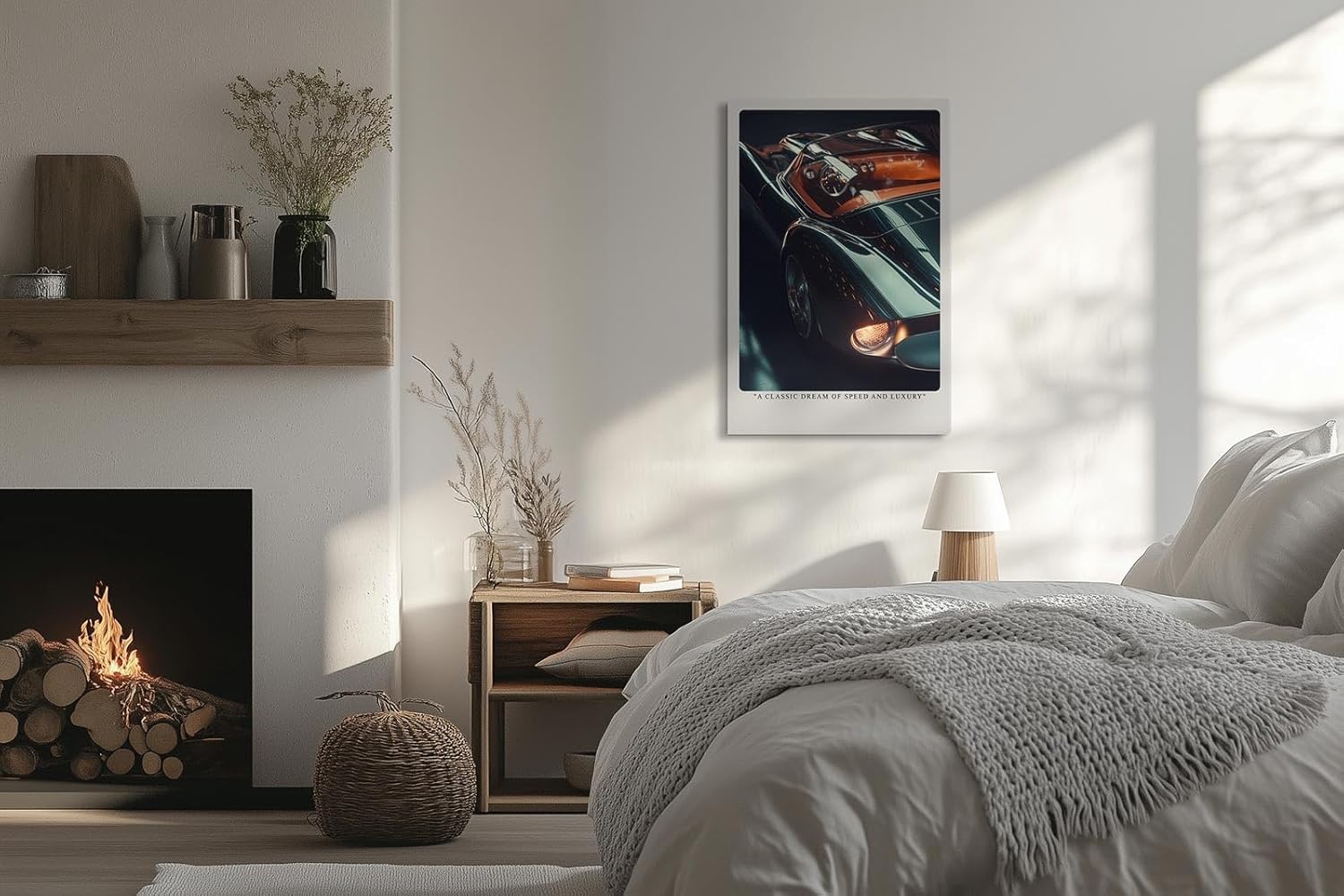 Paul Sinus Leinwandbild 60x90cm Leinwandbild Klassischer Traum aus Geschwindigkeit und Luxus – Elegantes Retro-Sportwagen-Design, glänzende Karosserie