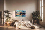 Sinus Art Wandbild 120x80cm Faszinierende Komposition aus Licht, Wasser und Natur im Morgen- oder Abendlicht