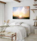 Paul Sinus Wandbild 120x80cm Sommerwiese Sonnenuntergang Vögel Halme Natur