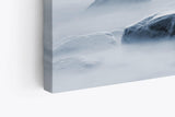 Paul Sinus Wandbild 120x80cm Meer Nebel Felsen Weiß Fotokunst Horizont Harmonisch