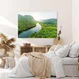 Paul Sinus Wandbild 120x80cm Fluss Thailand Landschaft Dschungel Tropisch Berge Grün