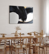 Wandbild 120x80cm Abstrakte Kunst schwarze Farbe Pinselstrich Modern