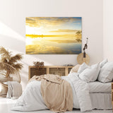 Paul Sinus Wandbild 120x80cm See Sonnenaufgang Natur Nebel Horizont Himmel