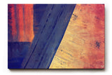 Sinus Art Wandbild 120x80cm Breite Farbbalken in Blau und Orange mit violettem Verlauf und geometrischer Anordnung