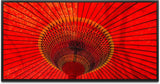 Japanischer Regenschirm ca. 130x70cm Wandbild inklusive Schattenfugenrahmen schwarz - Panorama Leinwand Bild XXL Format Wandbilder Wohnzimmer Wohnung Deko Kunstdrucke