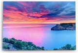 Paul Sinus Wandbild 120x80cm Abendröte über den Meer Sonnenuntergang Klippen Küste