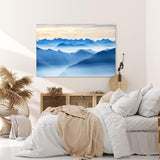 Paul Sinus Wandbild 120x80cm Blaue Berge Berglandschaft Nebel Bergkette Natur