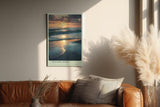 Paul Sinus Wandbild in 40x60cm Abendstimmung am Meer mit goldenen Sonnenstrahlen und dunklen Wolken