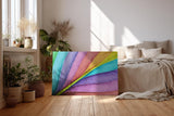 Sinus Art Wandbild 120x80cm Farbverlauf in leuchtenden Fächerformen – modern, verspielt und stilvoll