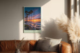 Paul Sinus Wandbild in 40x60cm Coastline Serenade mit Sonnenuntergang und Palmen am ruhigen Strand für harmonische Wandgestaltung