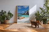Paul Sinus Kunstdruck 40x60cm Seychellen Strand La Digue Felsen Meer Türkis Urlaub La Digue Seychelles