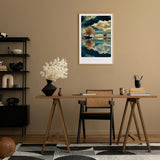 Paul Sinus Leinwandbild 60x90cm Spiegel der Natur – Faszinierende Landschaft mit surrealen Farben, Wolkenspiegelung und beruhigender Atmosphäre
