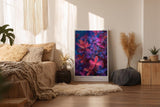 Paul Sinus Wandbild in 40x60cm Neon Bloom – leuchtende Pflanzenblätter in intensiven Neonfarben für moderne Raumgestaltung