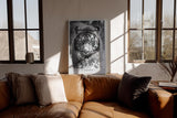 Paul Sinus Wandbild in 40x60cm Tiger in Silence – Ausdrucksstarkes Schwarz-Weiß-Porträt eines Tigers im Wasser