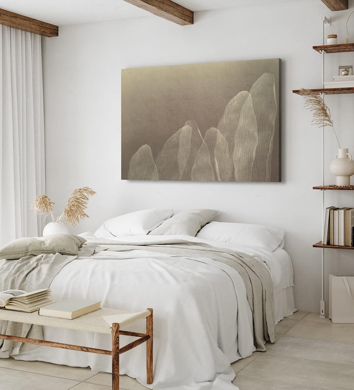 Wandbild 120x80cm Abstrakte Kunst Blüten Blütenblätter Braun Modern