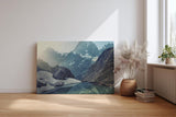 Sinus Art Wandbild 120x80cm Beeindruckende Alpenlandschaft mit Eis, Wasser und Licht – kraftvoll und beruhigend zugleich