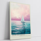 Paul Sinus Leinwandbild 80x120cm Segelboot in sanfter Abendstimmung mit rosa Himmel und ruhigem Wasser – kunstvolles Leinwandbild