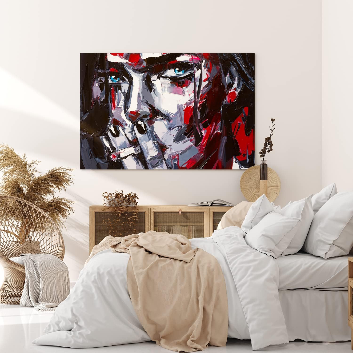 Paul Sinus Wandbild 120x80cm Junge Frau Porträt Abstrakt Kunstvoll Feminin Zigarette