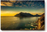 Sinus Art Wandbild 120x80cm Dramatisches Küstenpanorama bei Sonnenuntergang – ruhig, weit und eindrucksvoll