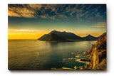 Sinus Art Wandbild 120x80cm Dramatisches Küstenpanorama bei Sonnenuntergang – ruhig, weit und eindrucksvoll