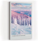 Paul Sinus Kunstdruck 40x60cm Carpathian Winter Romania Winterlandschaft Schnee Bäume Pastell