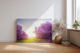 Sinus Art Wandbild 120x80cm Zauberhafte Lavendellandschaft mit Lichtspiel und blühenden Büschen