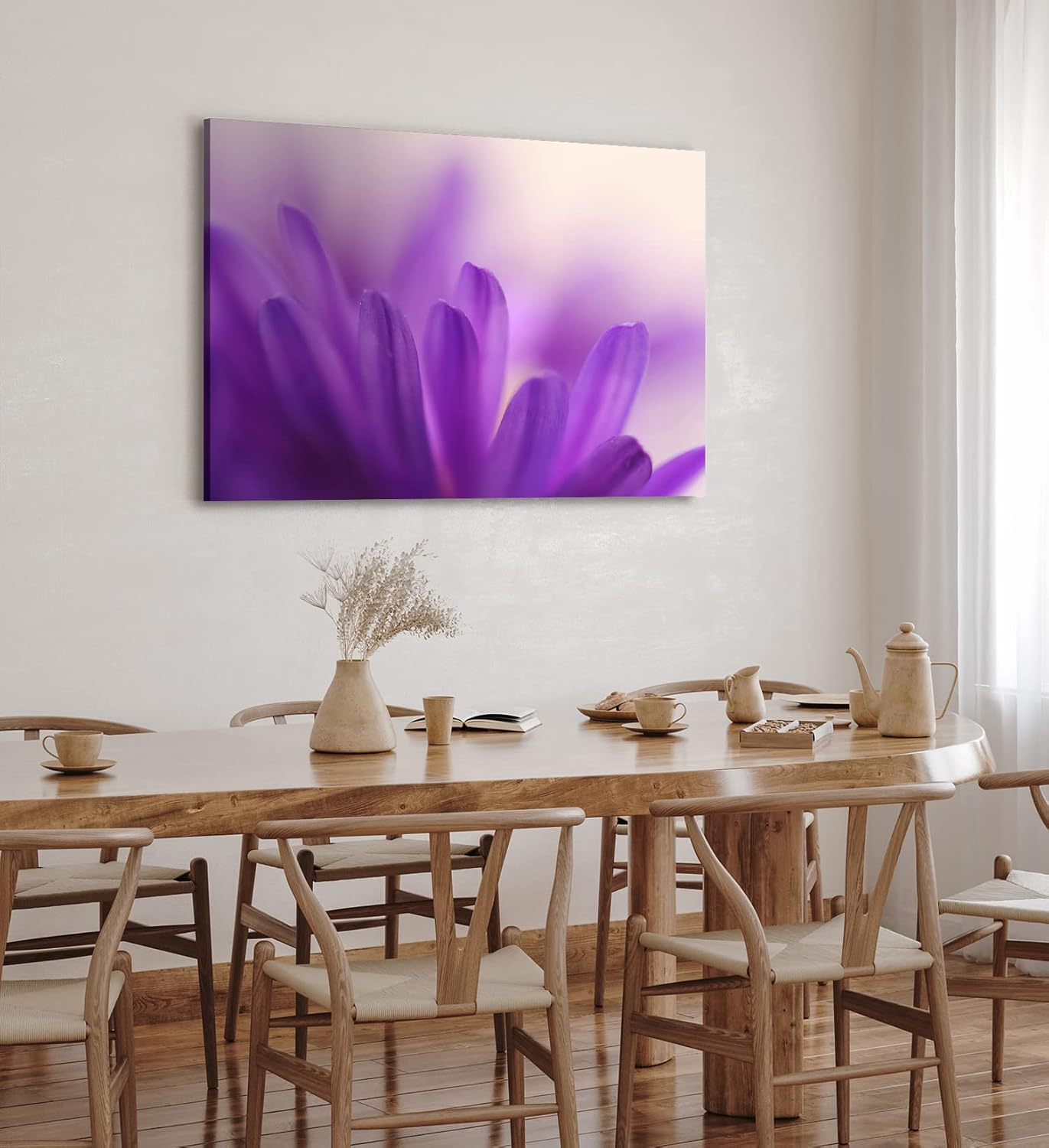 Paul Sinus Wandbild 120x80cm Blumen Blüten Violett Nahaufnahme Makrofotografie Kunstvoll