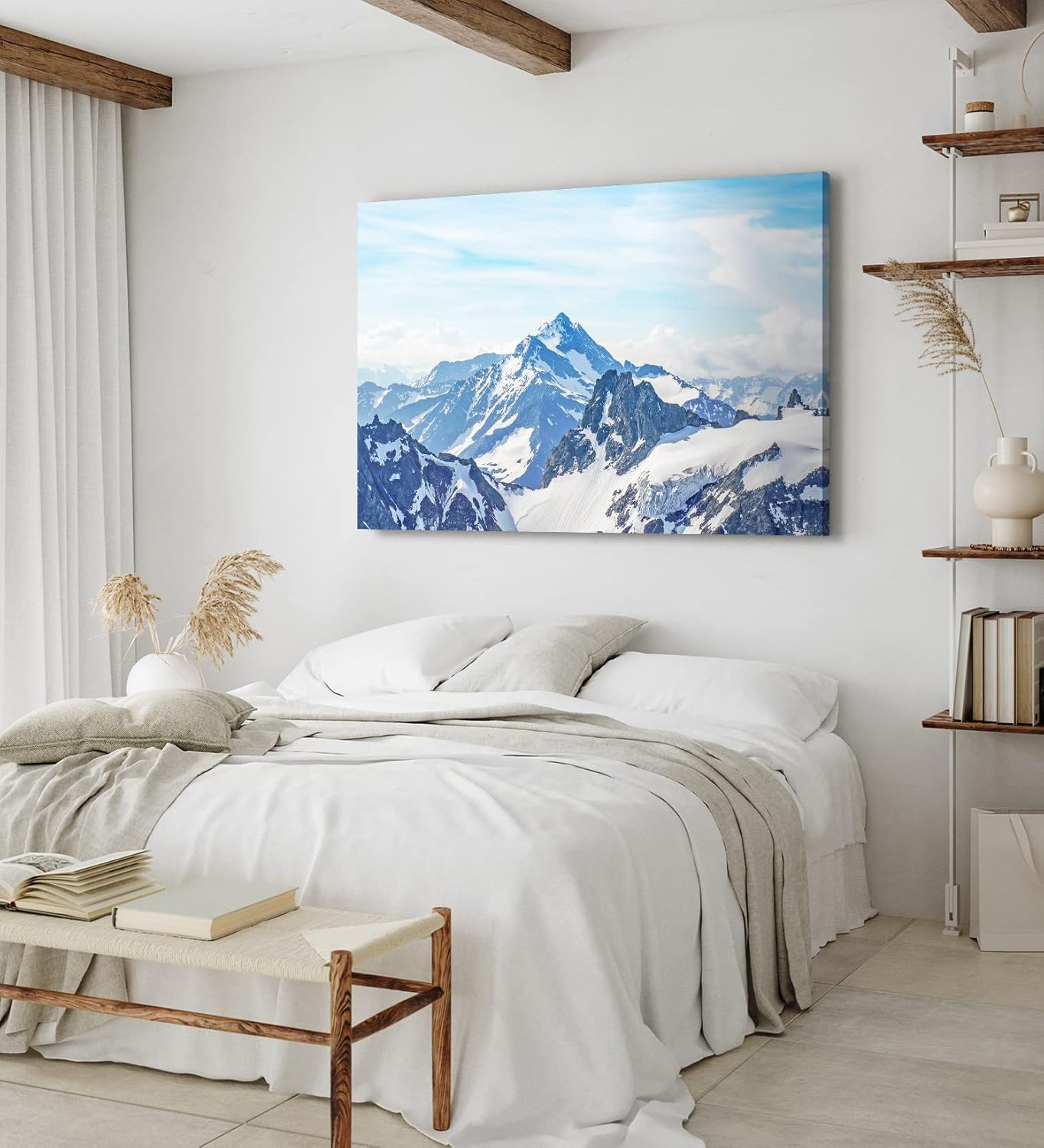 Paul Sinus Wandbild 120x80cm Alpen Berge Gebirge Schnee Schneegipfel Blau