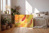 Sinus Art Wandbild 120x80cm Wassertropfen auf rotem Blütenrand – poetisches Motiv mit emotionaler Tiefe