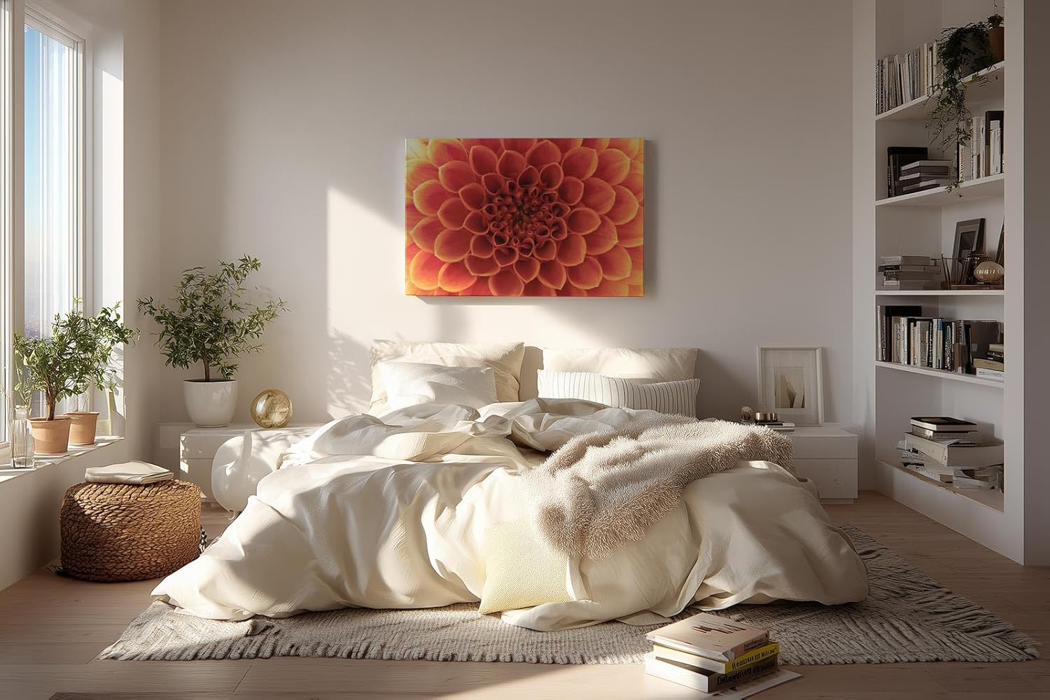 Sinus Art Wandbild 120x80cm Faszinierende Blütenstruktur in perfekter Symmetrie als Symbol für Schönheit und Harmonie