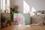 Sinus Art Wandbild 120x80cm Sanfte Blume in Nahaufnahme mit verträumter Hintergrundunschärfe