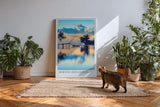 Paul Sinus Kunstdruck 40x60cm Mekong Reflection Vietnam Fischernetz Wasser Spiegelung Sonnenuntergang