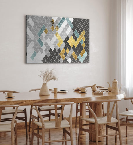Paul Sinus Wandbild 120x80cm Dekoratives Bild Schuppenmuster Minimal Modern