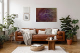 Sinus Art Wandbild 120x80cm Verschlungene Linien und violette Flächen auf texturierter brauner Basis