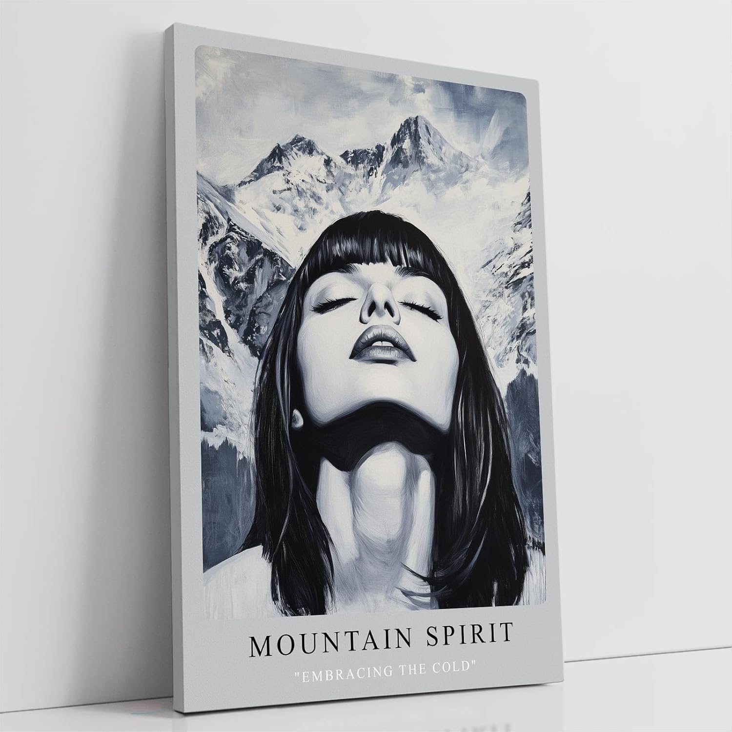 Paul Sinus Leinwandbild 40x60cm Leinwandbild Mountain Spirit moderne Kunst kraftvolle Ästhetik monochrome Eleganz Ausdrucksstärke Berglandschaft