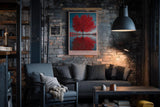 Paul Sinus Wandbild in 40x60cm Autumn's Heartbeat Roter Herbstbaum mit Spiegelung im Wasser unter blauem Himmel für elegante Wohnraumgestaltung