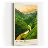 Paul Sinus Kunstdruck 40x60cm Mu Cang Chai Vietnam Reisterrassen Natur Landschaft Sonnenuntergang