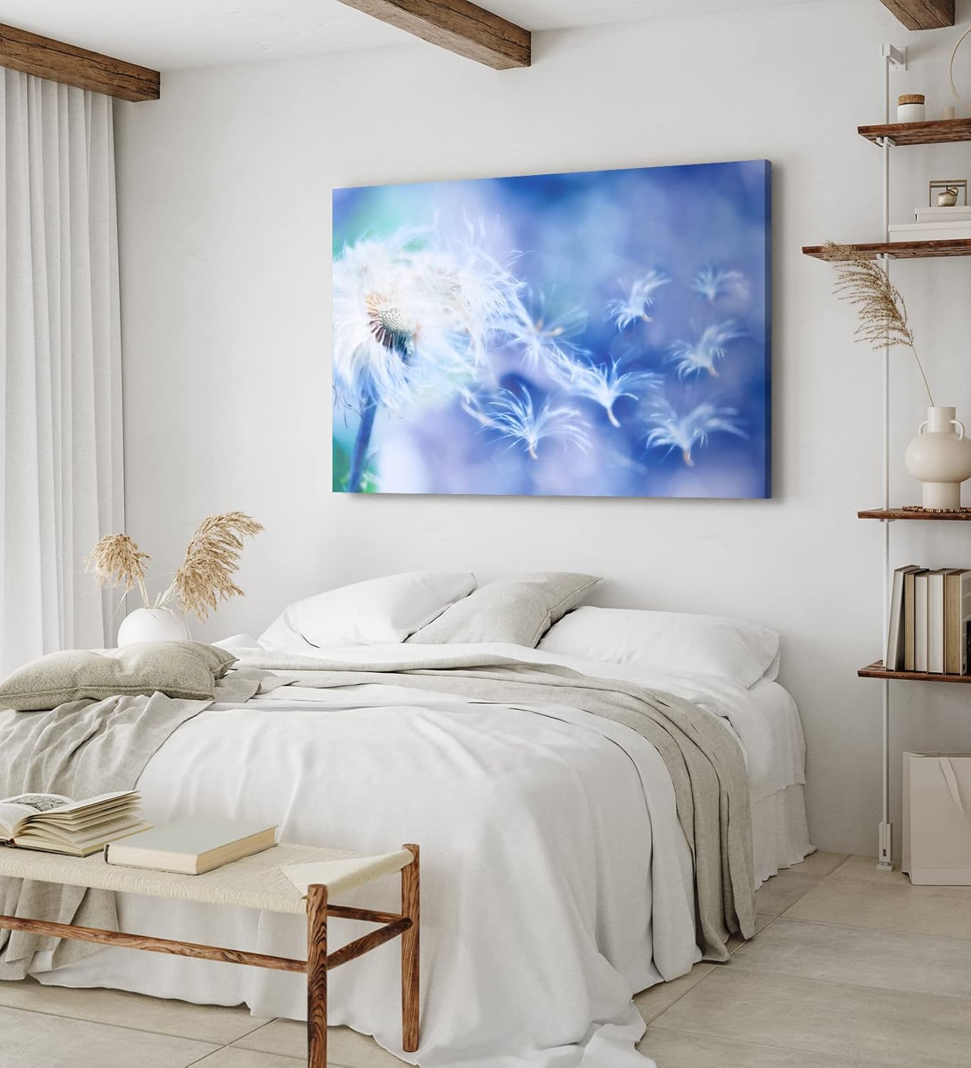 Paul Sinus Wandbild 120x80cm Pusteblume Löwenzahn Blau Kunstvoll Nahaufnahme