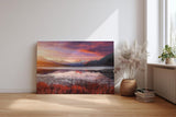 Sinus Art Wandbild 120x80cm See mit reflektierendem Himmel vor verschneiten Bergen – kontrastreich und lebendig