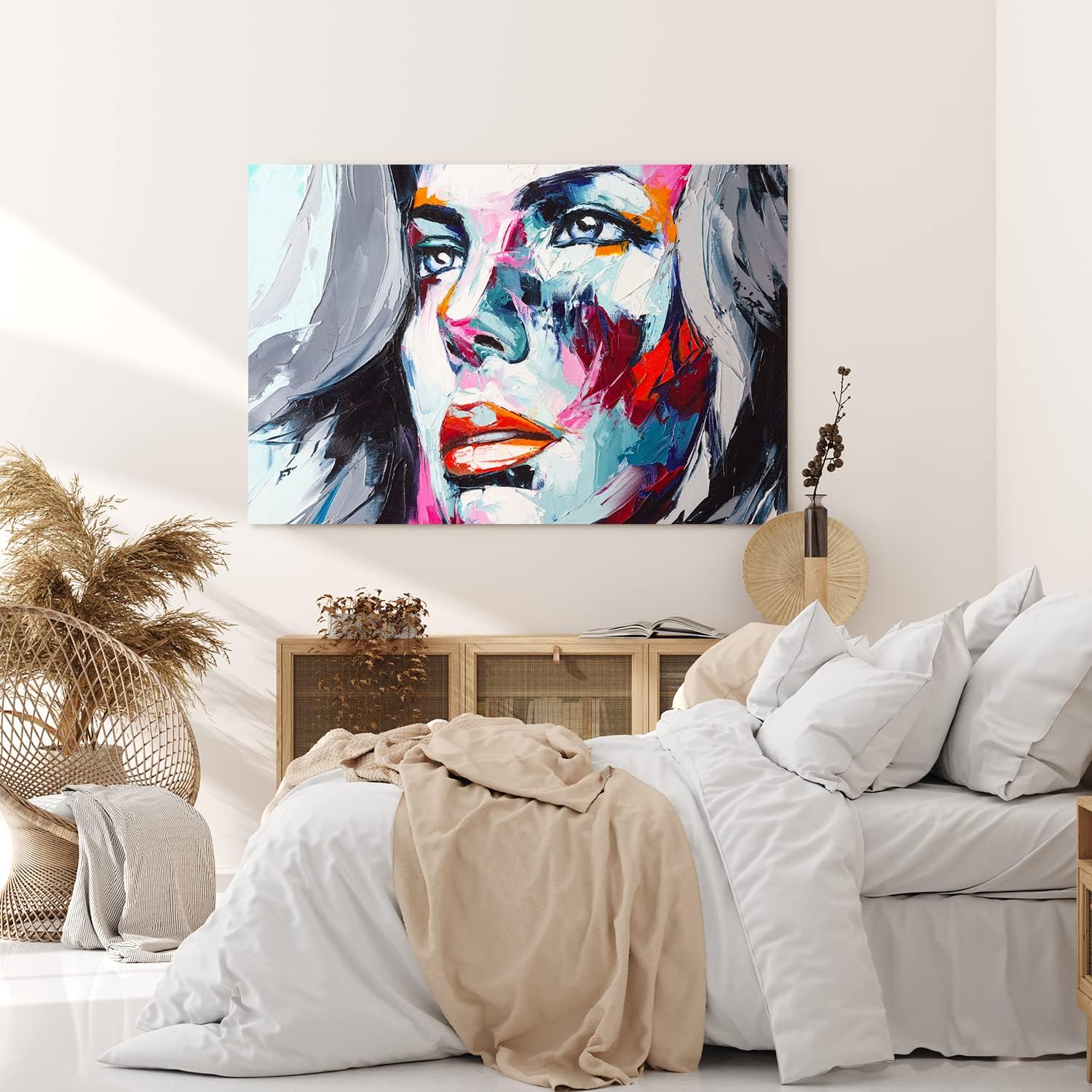 Wandbild 120x80cm Porträt einer jungen Frau Feminin Spachtel Abstrakt