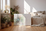 Sinus Art Wandbild 120x80cm Feines Wirbelmuster in Pastellfarben wie Mint, Rosé und Hellgrau – beruhigend und harmonisch