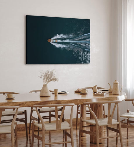 Paul Sinus Wandbild 120x80cm Speedboot aus der Luft Motorboot Sportboot Meer