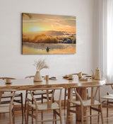 Paul Sinus Wandbild 120x80cm Afrika Nil Ägypten Fischerboot Fischer Fluss Sonnenuntergang