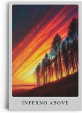 Paul Sinus Leinwandbild 60x90cm Inferno Above spektakulärer Himmel feuriger Sonnenuntergang dramatische Naturstimmung Wald Silhouetten